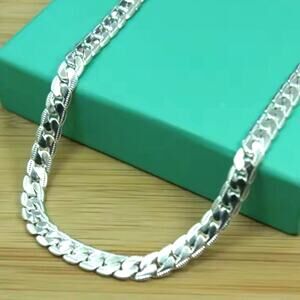 925 Sterling Silver Cuban Snake Chain Necklace Vintage Mens Fashion Gift NEW